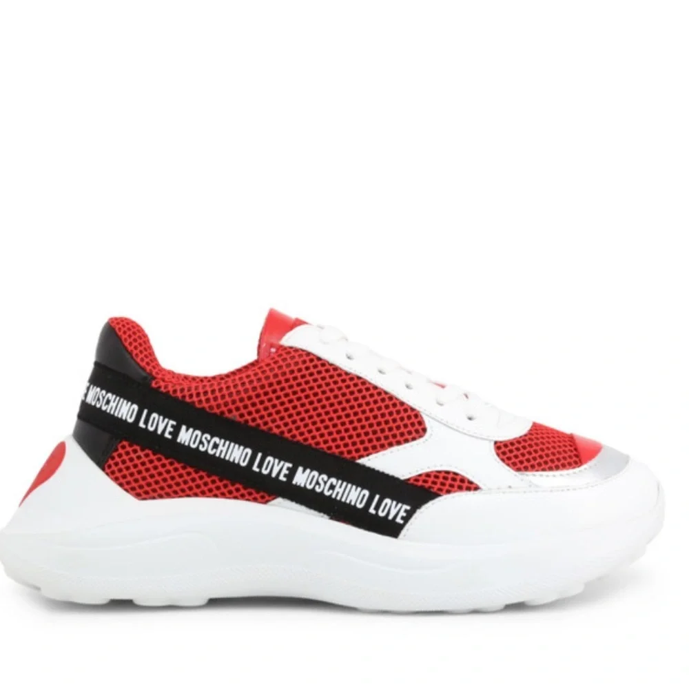 Love Moschino red and white sneakers size 37
